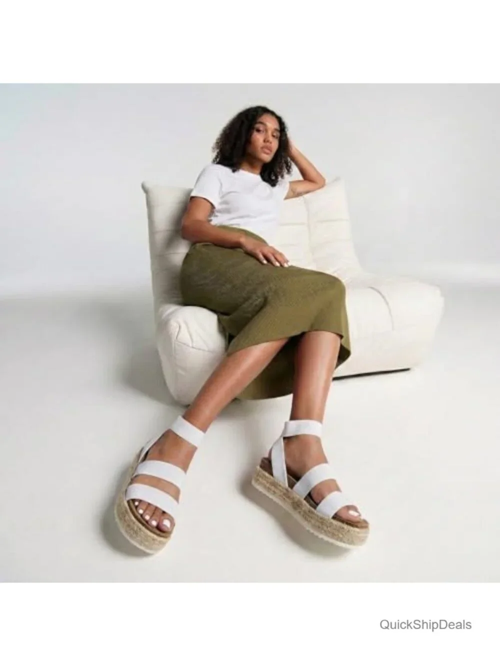 Espadrille Wedge Sandals - Platform with Ankle Strap - Comfort Cushioned Footbed